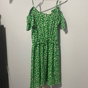 Green floral dress